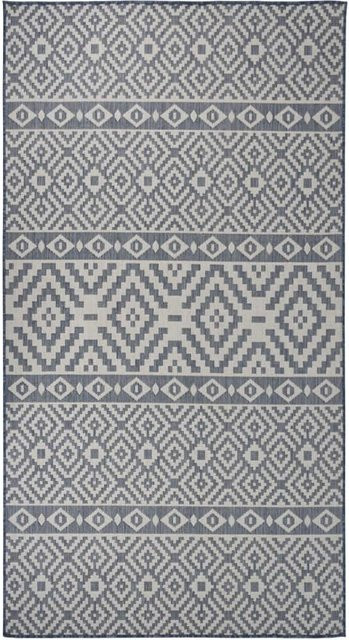 Flachgewebter Outdoor-Teppich Super Merchant mit blauen Streifen, B/T: 80 x 150 cm - Bild 1