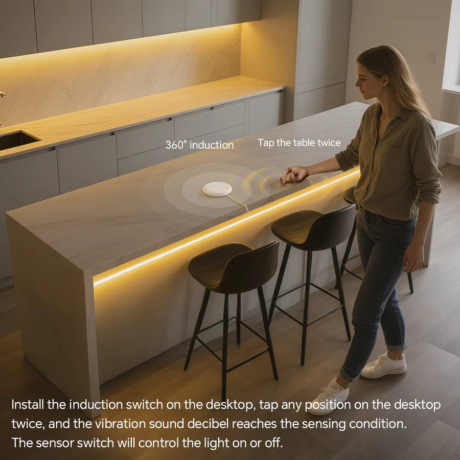 MALITAI LED Make-up Spiegel Licht Streifen mit USB 5V, Weiß, mit Touch-Schalter und Vibrationssensor - Bild 5