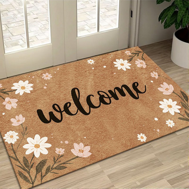 VIKAMA Fußmatte mit Blumenmuster in Multicolour, rutschfest und staubabweisend für Innen- und Außenbereich, B/T: 60 x 40 cm - Bild 1