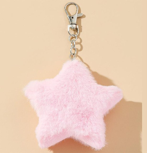 Schlüsselanhänger Stern, Plüsch, rosa, Damen - Bild 1