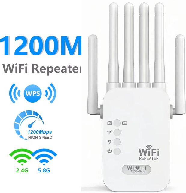Kebidumei Dualband WLAN-Repeater 1200 MBit/s in Weiß mit 2,4 GHz und 5 GHz Unterstützung - Bild 1