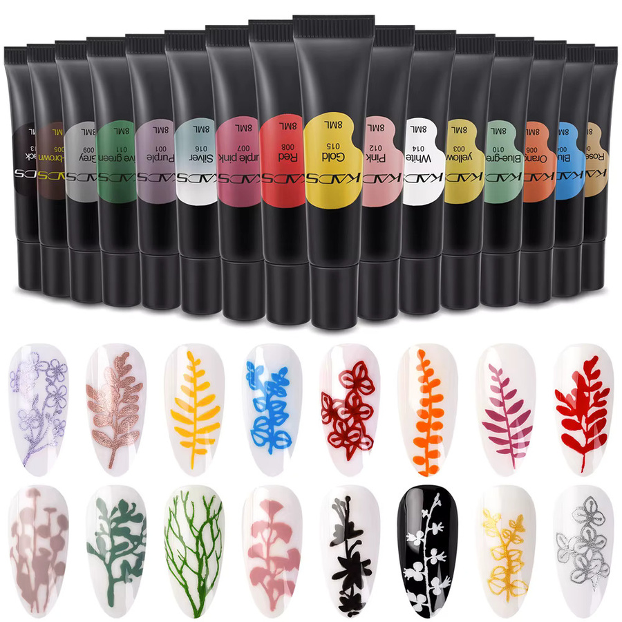 KADS Stamping Gel Polish Nagellack, 8 ml, Schwarz Weiß - Bild 5