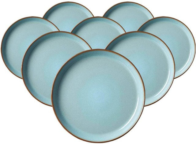 Ritzenhoff & Breker Dessert-Teller Visby aus Keramik, Blau, 8er Set, Durchmesser: 20,5 cm - Bild 1