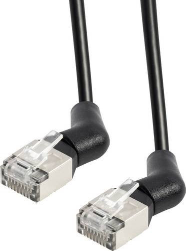 Maxtrack TI53-1L RJ45 Patchkabel CAT 6a U/FTP 10 Gbit/s Schwarz Länge: 1 m - Bild 1