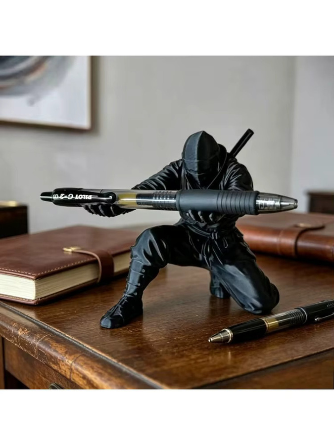 Ninja Schreibtisch-Organizer als kreativer Stifthalter in Schwarz aus Kunststoff - Bild 5