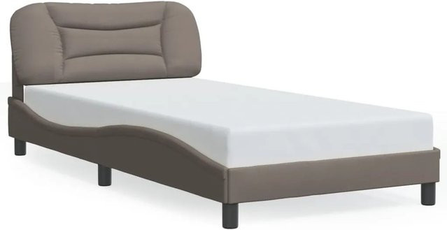 vidaXL Bettgestell Hvar ohne Matratze in Taupe/Beige aus Stoff und Holz B/T/H: 100 x 200 cm - Bild 1