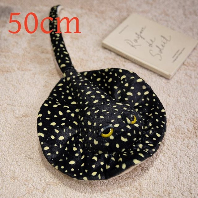 Yiran toy Plüsch-Spinnenspielzeug, Schwarz, Leoparden-Rochen-Print, Weiches Kuscheltier - Bild 1