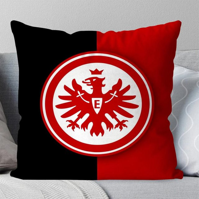 GUOYU HOMEDECOR Eintracht Frankfurt Kissenbezug Schwarz, Quadratisch, B/B/H: 40 x 40 x 40 cm - Bild 1