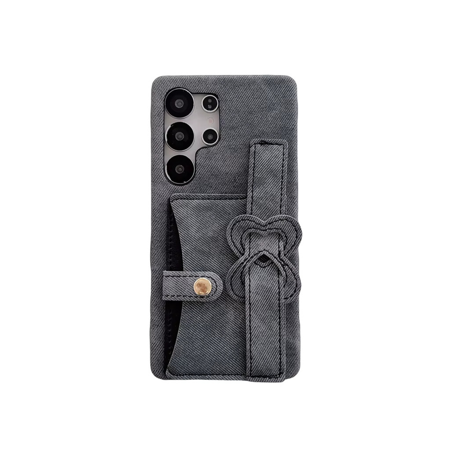 Multifunktionale Handyhülle mit Kartenhalter und Liebesarmband in Denim-Optik für Samsung Galaxy S22 S23 S24 S25 Ultra, Farbe: Weiß - Bild 4