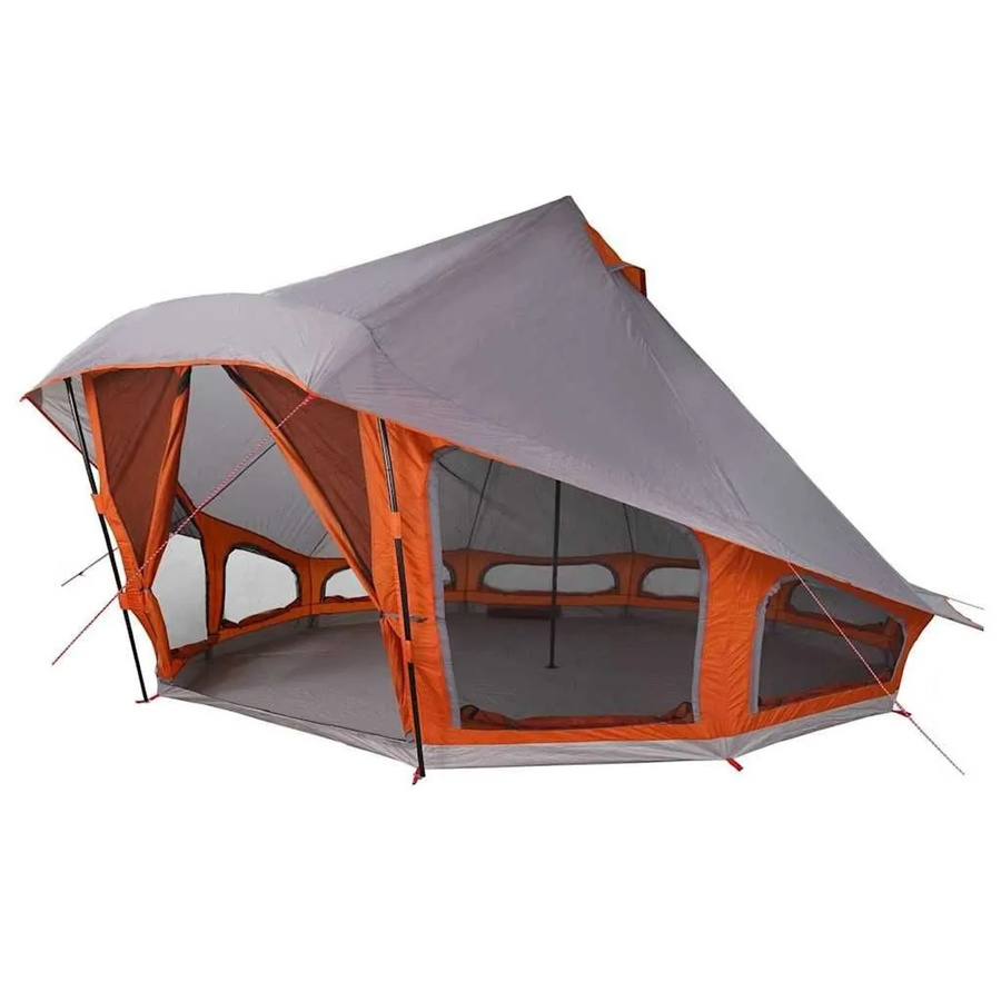 vidaXL Familien-Tipi-Zelt mit Dach in Grau und Orange, B/T/H: 508 x 470 x 300 cm - Bild 2