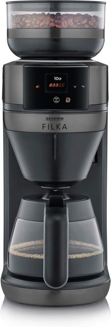 Severin Filterkaffeemaschine KA 4854 mit integrierter Kaffeemühle in Dark Inox, Silber, Schwarz, Grau - Bild 1
