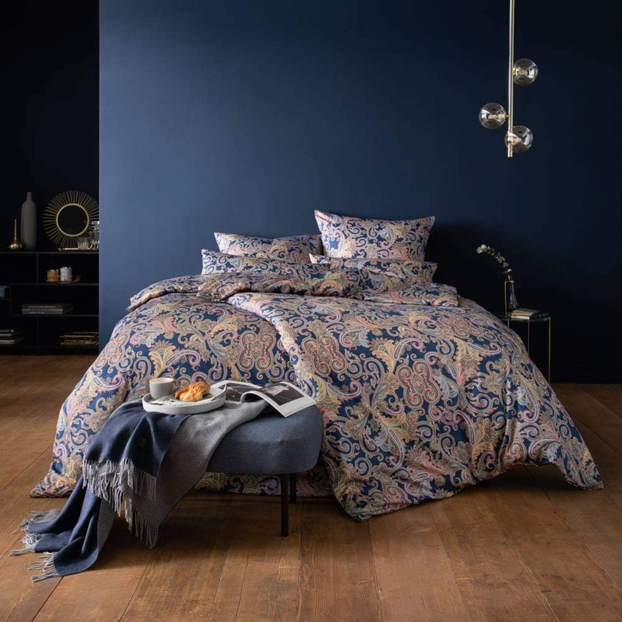 Estella Mako Jersey Bettwäsche Ornelio marine Paisley bunt mit Bettbezug und Kissenbezug, B/H: 135 x 200 cm und 80 x 80 cm - Bild 1