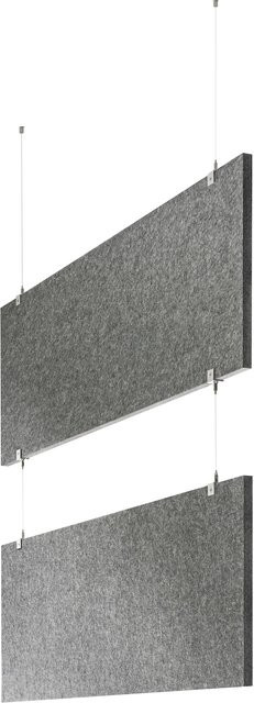 LAUTLOZ Baffel Multiple-Set Deckenträger 2-fach in Grau aus Filz B/T/H: 100 x 50 x 2,5 cm - Bild 1