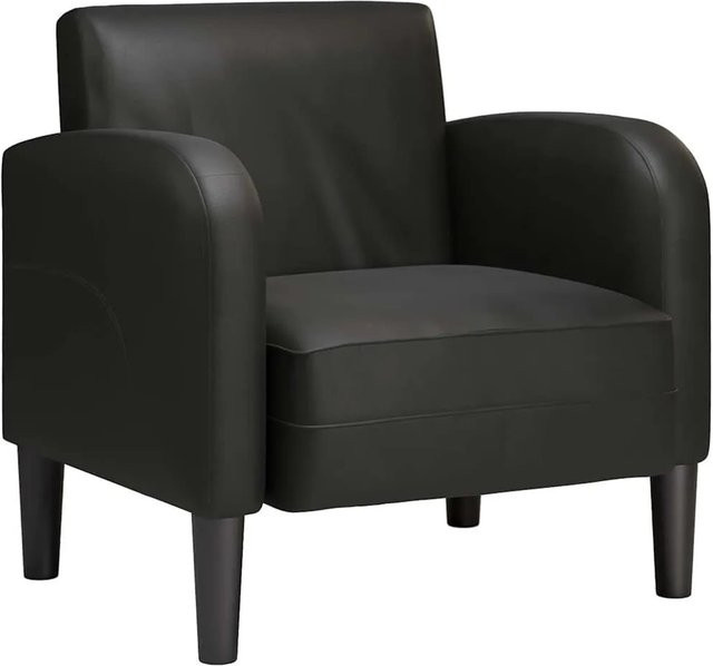 vidaXL Sessel mit Armlehnen in Schwarz aus Kunstleder für Wohnzimmer oder Home-Office - Bild 1