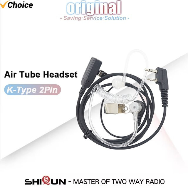 Baofeng UV-5R Walkie-Talkie-Headset mit Mikrofon und 2-poligem akustischem Luftschlauch-Headset in Schwarz - Bild 1