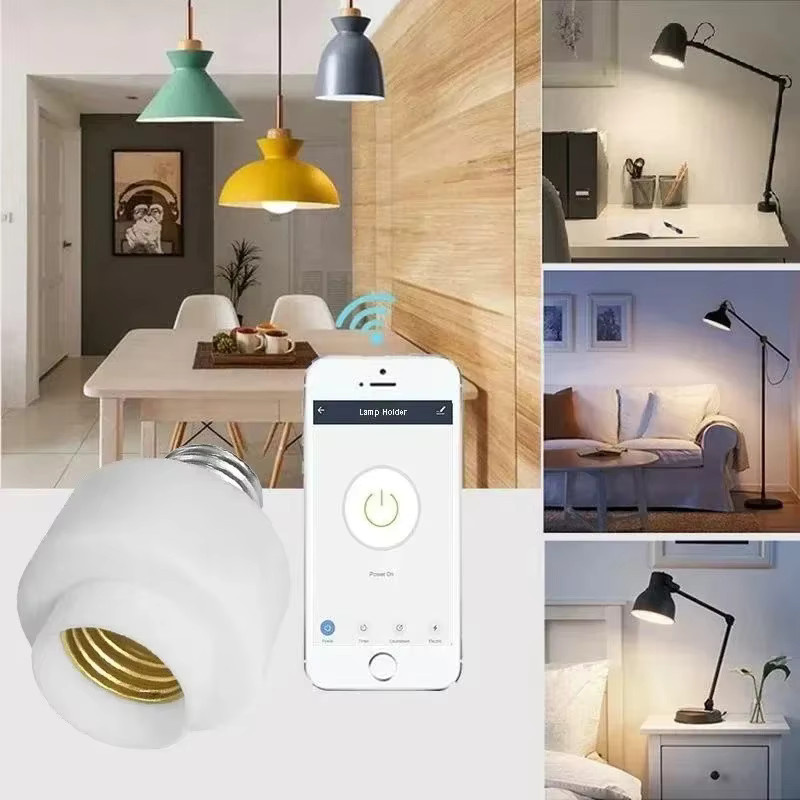 Tuya Smart Lampenfassung E27 WiFi Adapter in Weiß mit Sprachsteuerung für Alexa und Google Assistant - Bild 2