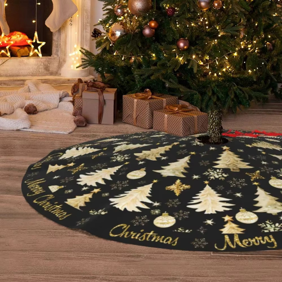 VIKAMA Weihnachtsbaum-Sockel in Schwarz mit floralem Design für Innen- und Außenbereiche - Bild 2