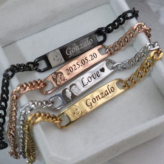 Enjoy steel Namensarmband, Edelstahl, Unisex, personalisiert mit Lasergravur - Bild 1