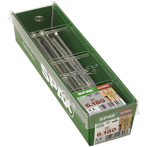 Spax Holzbauschraube mit Torx-Antrieb aus Stahl, Farbe Silber, Durchmesser: 6 mm, Länge: 180 mm, 20 Stück - Bild 2