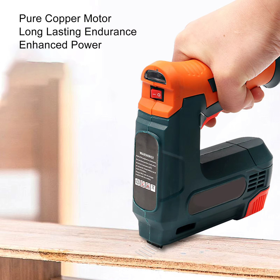 KKMOON Kabelloser Brad Nailer, batteriebetriebene Nagelpistole mit USB-Aufladung für die Holzbearbeitung, Orange - Bild 3