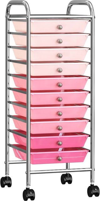 VD Home Furnishing 10-Schubladen-Wagen in Ombre-Rosa mit Rollen, B/T/H: 36,5 x 36,5 x 90,0 cm - Bild 1