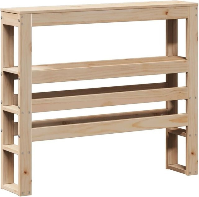 vidaXL Kopfteil aus Massivholz Kiefer mit integrierten Ablagen, braun, Breite: 75 cm - Bild 2