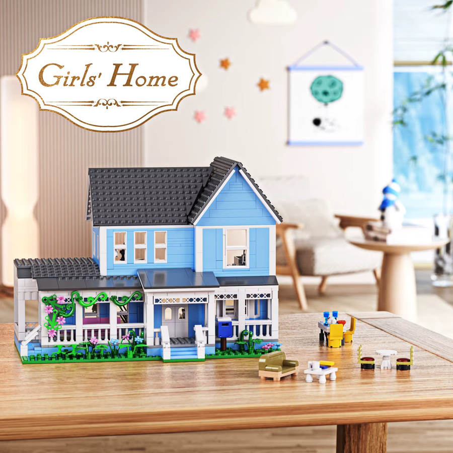 Lorelai Haus-Bausteine, blau, Desktop-Ornament - Bild 3