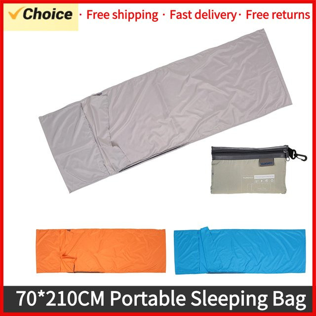 TOMSHOO Schlafsack Liner aus Polyester mit Kissenbezug für Erwachsene, Orange, B: 70 cm, L: 210 cm - Bild 1