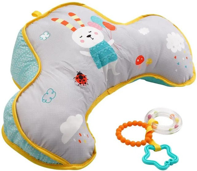 MARKET-2 Babykissen für die Bauchlage mit hohem Kontrast und Spielzeugfunktion, doppelseitig verwendbar, grün - Bild 1