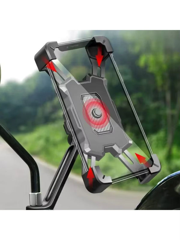 Rutschfeste Motorrad-Handyhalterung in Schwarz mit 360 Grad Drehung für Mountainbike und Motorrad - Bild 6