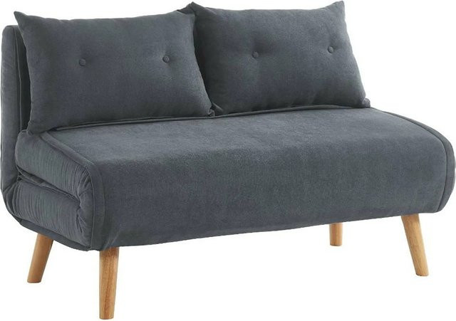 Vente-unique Schlafsofa Valerio Grau Stoff mit Schlaffunktion Breite: 120 cm - Bild 1