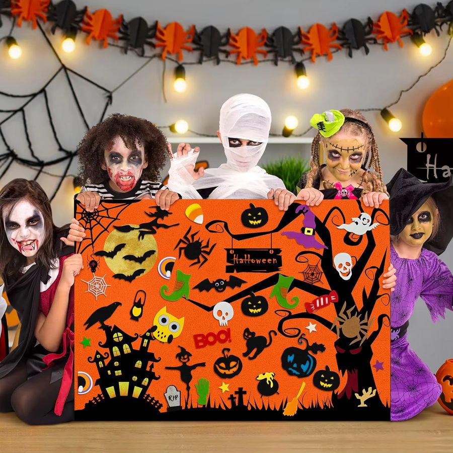 BizyKoady Halloween Filz Bastelset für Kinder als kreatives Storyboard und Dekorationsset für Party und Fotografie - Bild 2