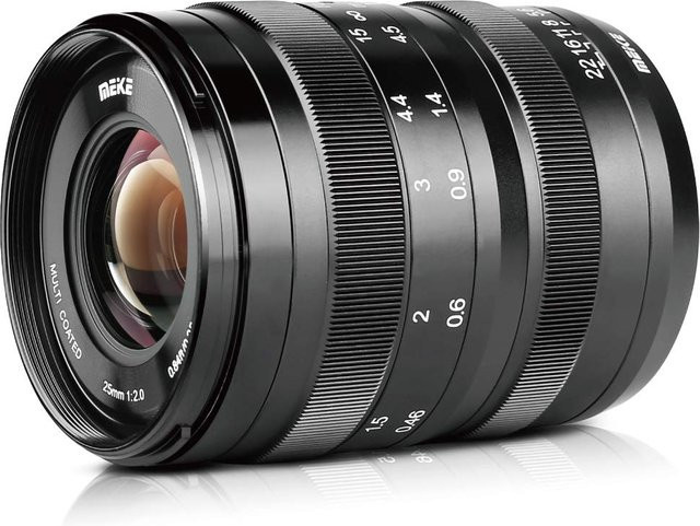 Meike 25mm Objektiv F2.0 für Sony E-Mount in Schwarz - Bild 1