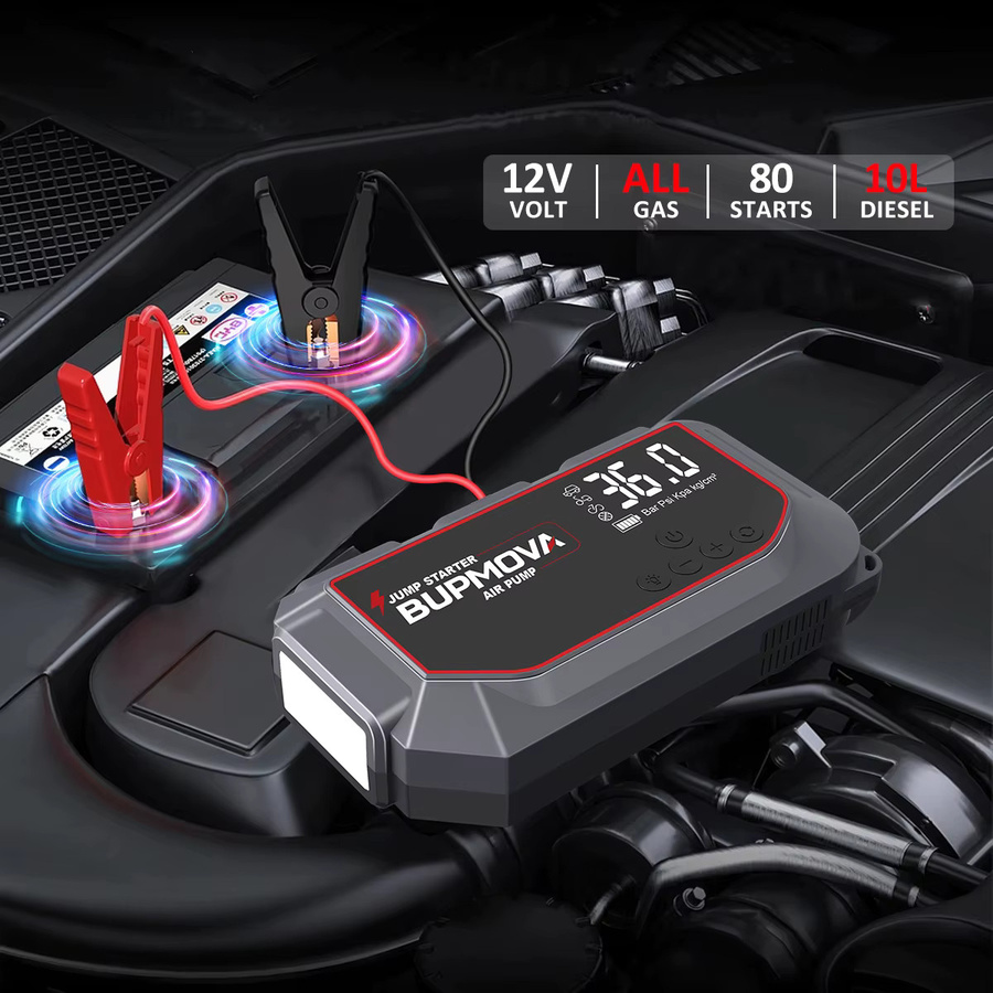 BIUBLE 4-in-1 Auto-Starthilfe mit Luftkompressor und Powerbank, 4000 A, 150 PSI Reifenfüller und tragbarer Batterie-Starter - Bild 5