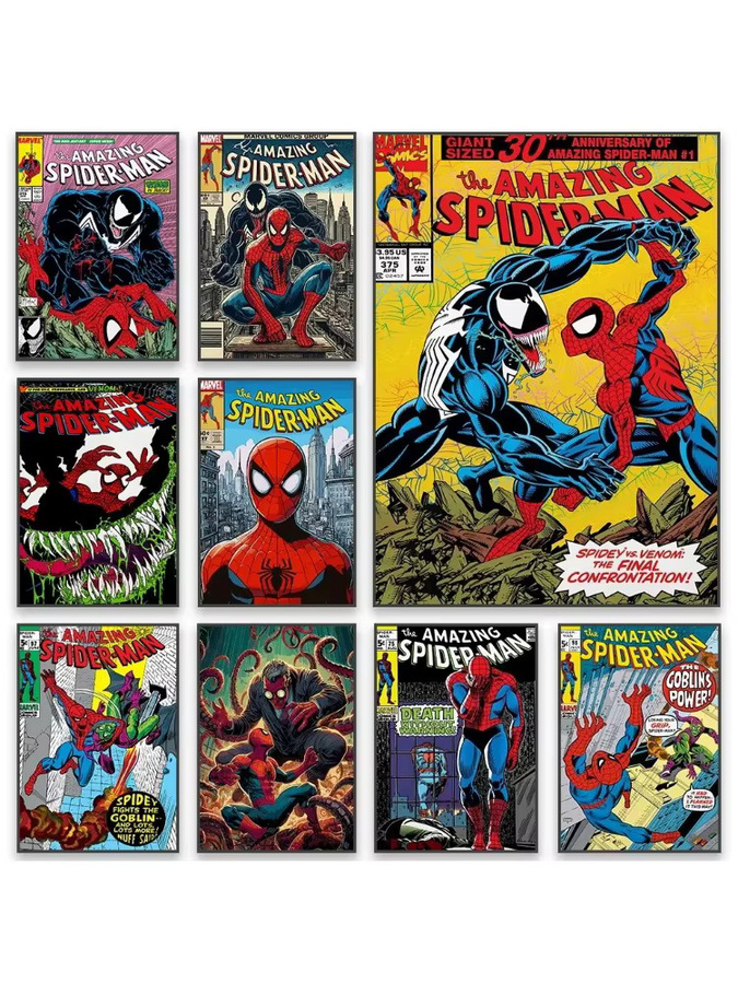 Beast Kingdom Marvel Spider-Man No Way Home Poster mit Venom im klassischen Comic-Stil als Diamantmalerei für die Kinderzimmer-Dekoration, Mehrfarbig - Bild 2