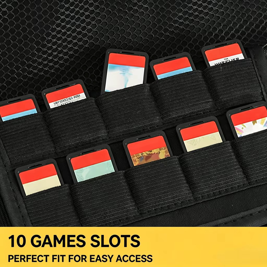 HUASUNWAY Retro-Style Hartschalen-Reisetasche für Nintendo Switch mit Platz für 10 Spielmodule - Bild 3