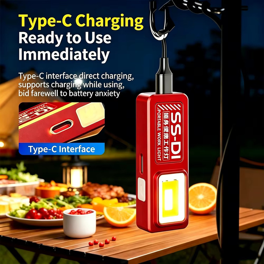 XIWANGFIRE Mini COB LED Taschenlampe USB wiederaufladbar mit Clip und Magnet, wasserdichtes Arbeitslicht für Camping und Wandern - Bild 4