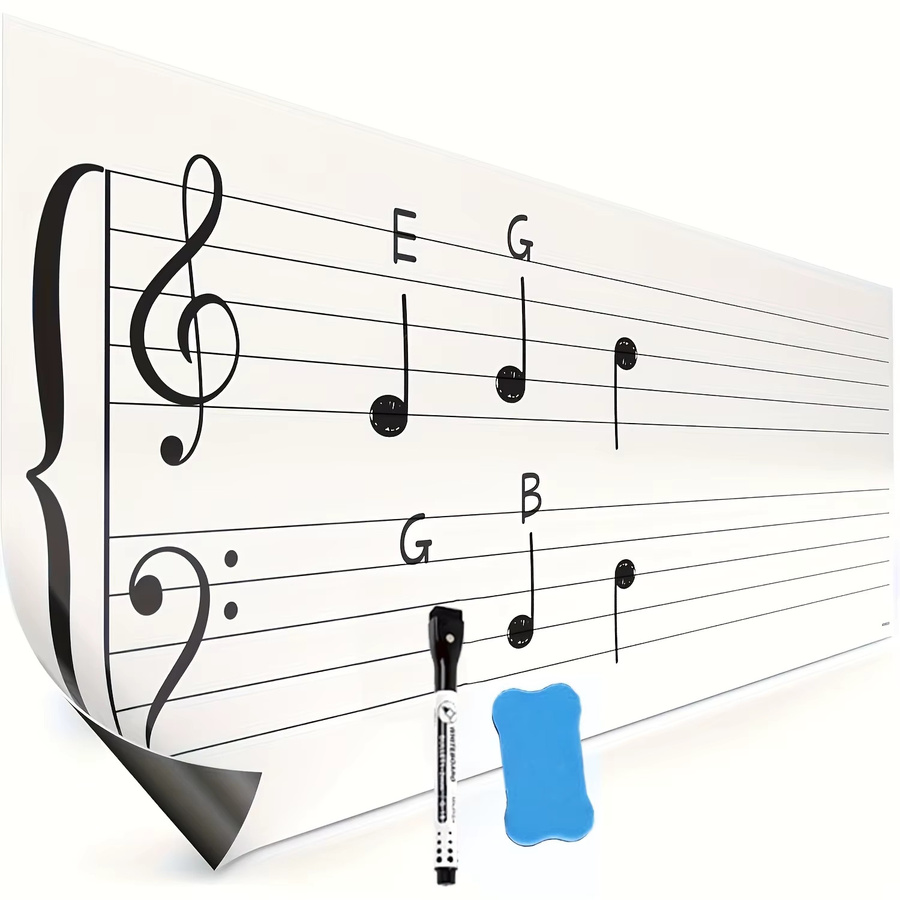 2D Flat Stave Music Note Magnetfolien-Set zur Fliesendekoration für Zuhause und das Klassenzimmer - Bild 2