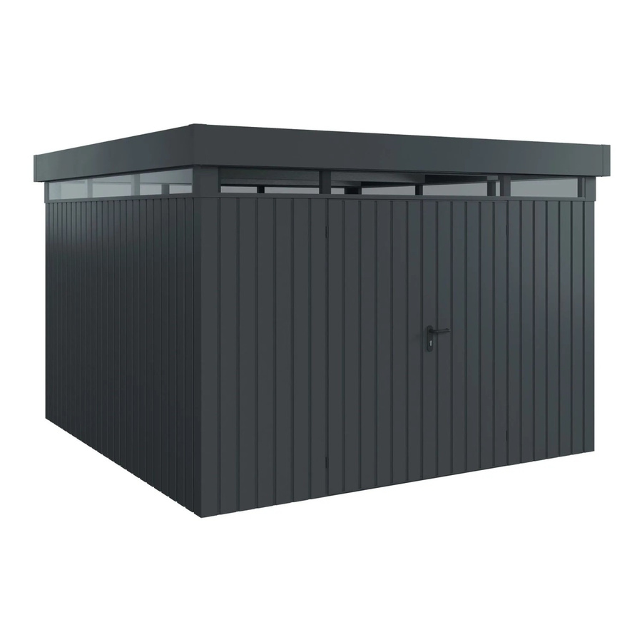 EcoStar Gerätehaus Euroline Flachdach mit Lichtband in Anthrazit, B/T: 325 x 325 cm, 2-flüglig - Bild 2