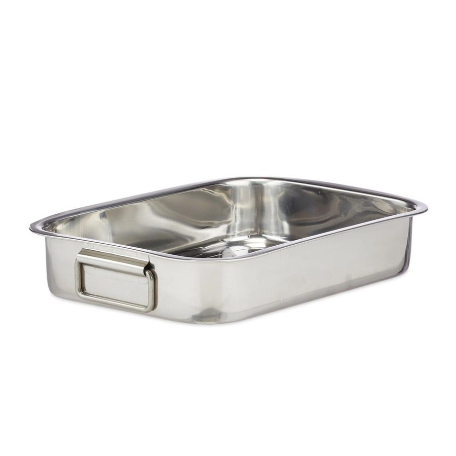 Relaxdays Bräter aus Edelstahl mit Rost, Farbe Silber, B/T/H: 33 x 23,5 x 6 cm - Bild 2