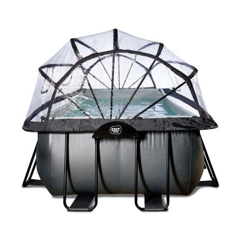 EXIT Black Leather Optic Pool Schwarz mit Abdeckung und Sandfilterpumpe B/T/H: 540 x 250 x 122 cm - Bild 2