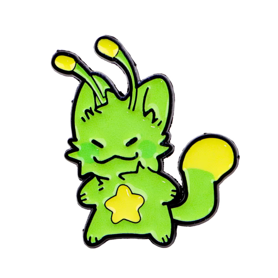 Ramulus Anstecknadel Alien-Katze, Emaille, Messing, Bunt, Unisex - Bild 2