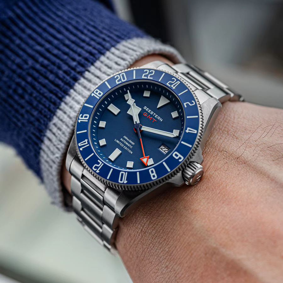 SEESTERN Armbanduhr Titan, Automatik, Blau, Saphirglas, 20 ATM, Herren - Bild 4