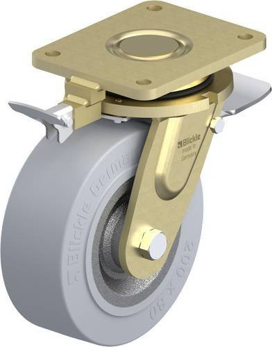 Blickle Lenkrolle LS-SE 202K-ST-SG-RI4 mit Feststeller, Farbe Anthrazit/Grau, Rad-Durchmesser: 20 cm, Tragfähigkeit: 850 kg - Bild 1