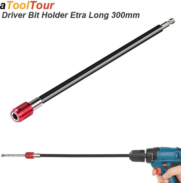 Magnetischer Bohrerhalter-Verlängerung mit extra langem Schaft und Schnellwechsel-Adapter von atooltour, 1/4-Zoll-Stangenbefestigung, Länge: 300 mm - Bild 1
