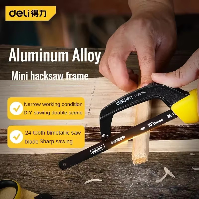 Deli Kleine Bügelsäge für Haushalt und DIY zur Holzbearbeitung und Metallbearbeitung - Bild 2