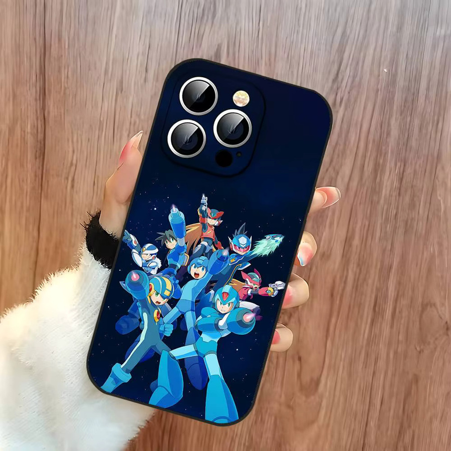 R-Rockman M-Megaman Handyhülle Schwarz für iPhone 17, 16, 15, 14, 13, 11 Pro Max, Plus, X, Xr, Xs Max und 13 Mini - Bild 4