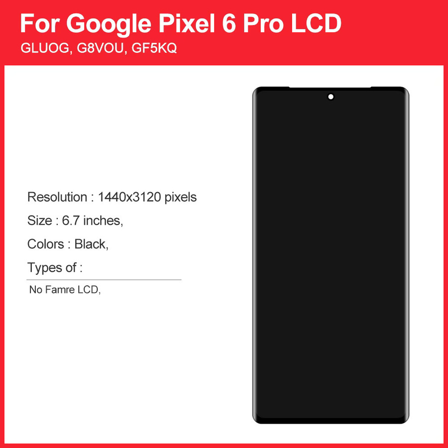 Google Pixel 6 Pro LCD Display Ersatz mit Touchscreen Digitizer in Schwarz, 6,7 Zoll - Bild 2