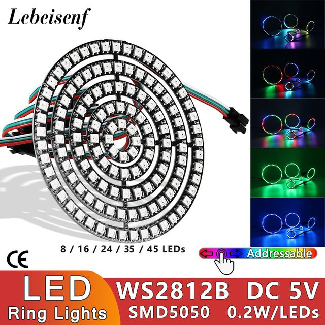 Adressierbarer LED Angel Eye Lichtring mit SMD 5050 WS2812B und intelligentem Treiber IC, RGBIC Halo-Leuchte in Multicolour - Bild 1