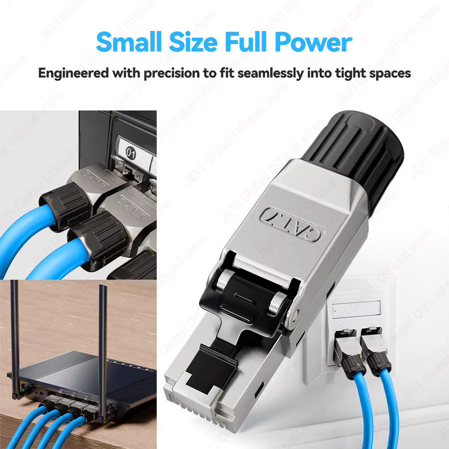 JEYI RJ45 Ethernet-Kabelstecker werkzeuglos für CAT8 CAT7 CAT6A LAN-Kabel mit 40Gbps/10Gbps und STP-Abschirmung für 22-24AWG - Bild 4